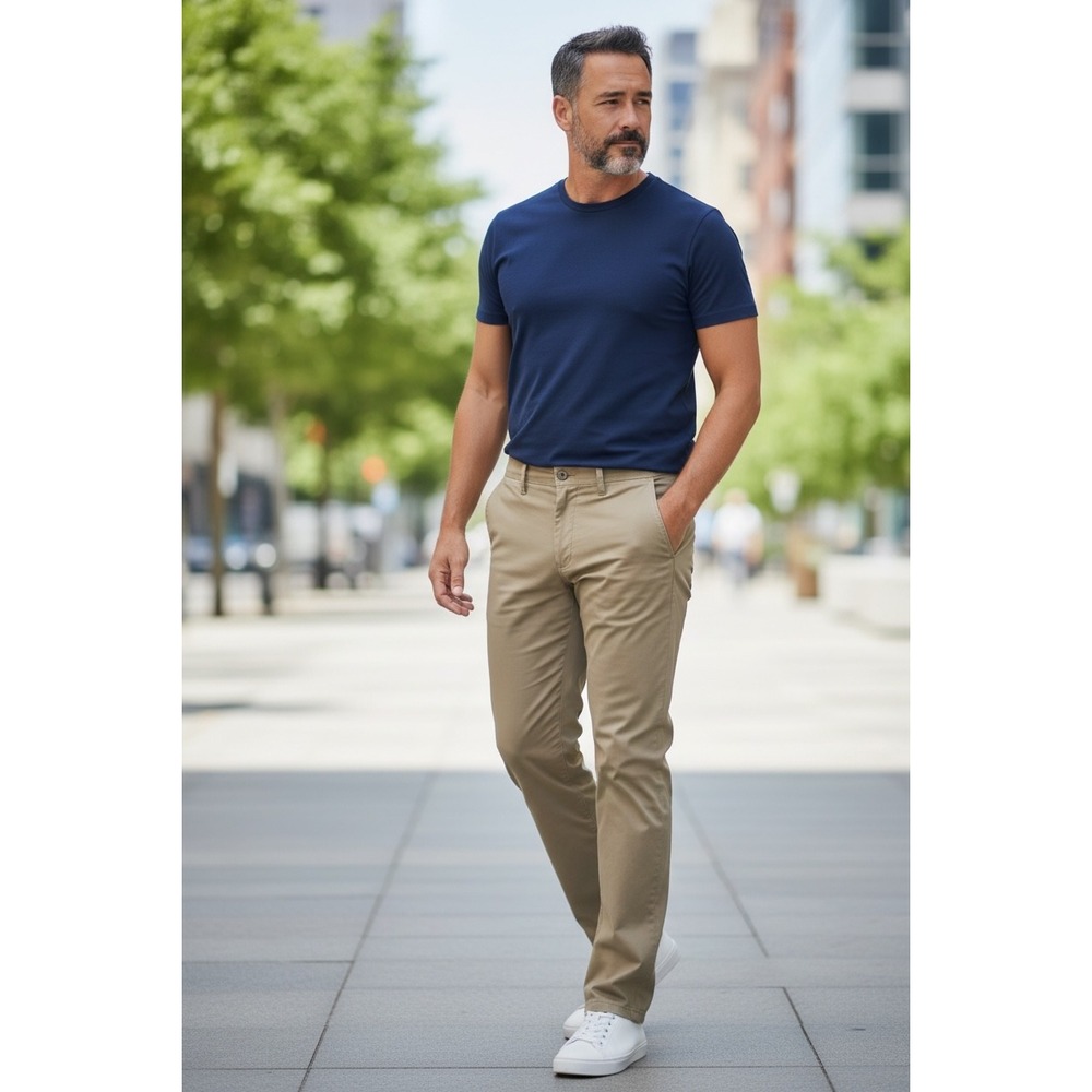 40‎ Grit by Duluth Trading Slim Fit Mens Chino Pants Khaki 44x30 Cotton Blend